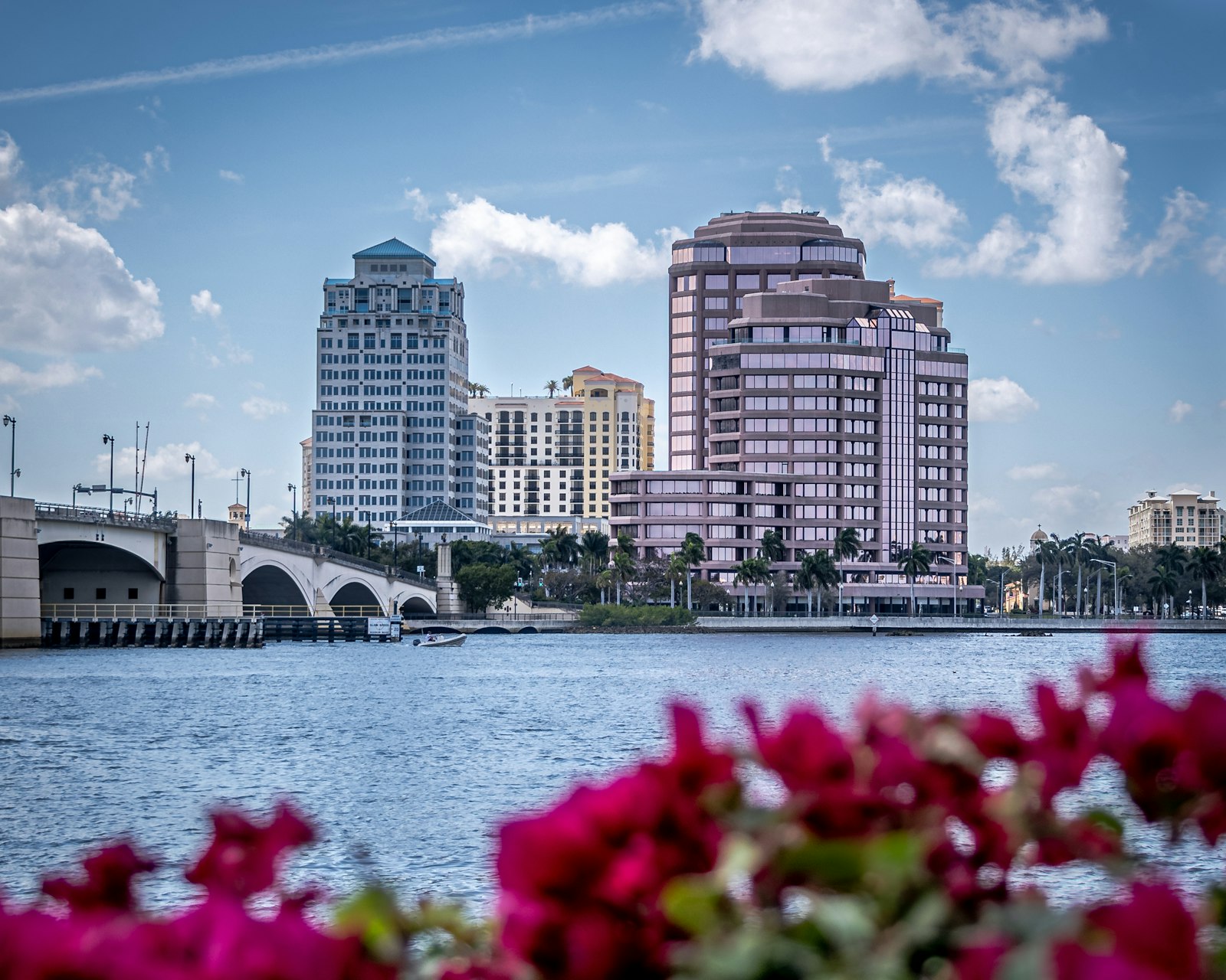 The West Palm Beach waterfront and downtown skyline