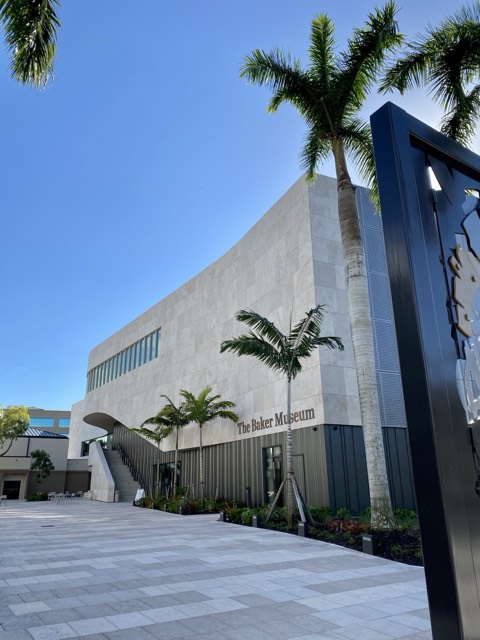 The travertine facade of The Baker Museum at Artis-Naples