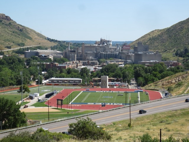 The Coors brewery in Golden nestled between the foothills at the mouth of Clear Creek Canyon