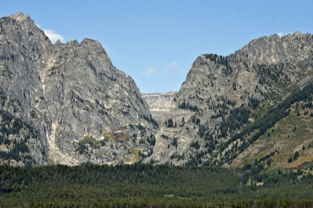 The dramatic granite mouth of Death Canyon in the Tetons