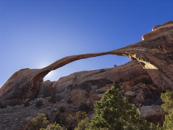The impossibly thin span of Landscape Arch in Devils Garden