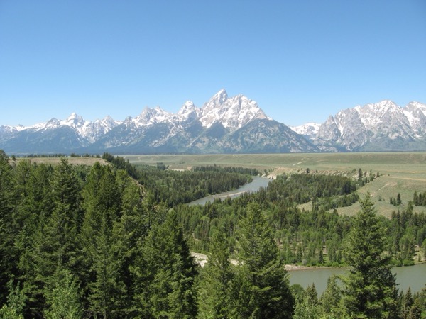 The Teton Range above the Snake River from the Snake River Overlook