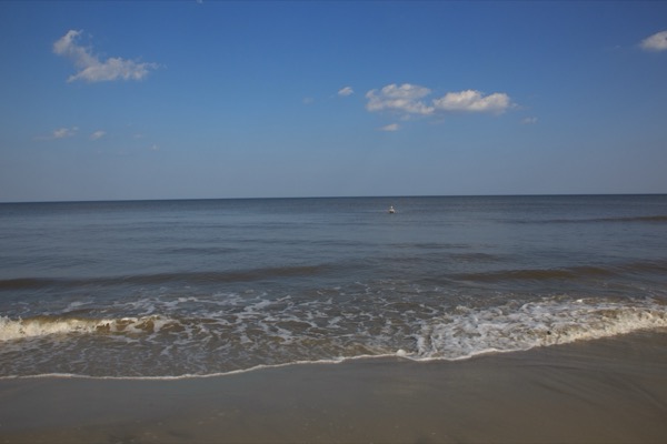 The wide Atlantic beach on Jekyll Island, Georgia