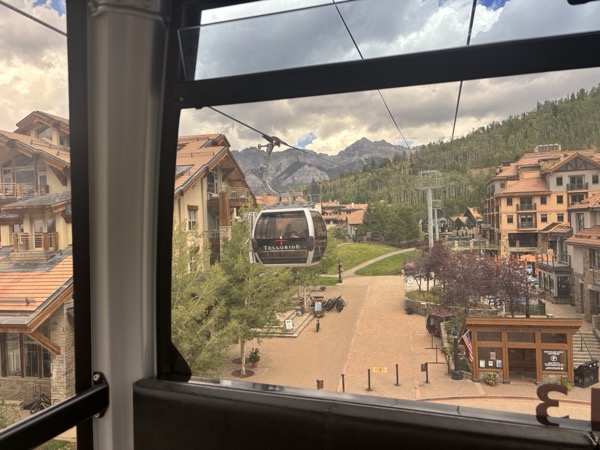 Telluride's Mountain Village and the free gondola, framed by the San Juan Mountains