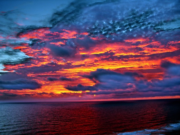 A vivid Gulf sunset over Panama City Beach