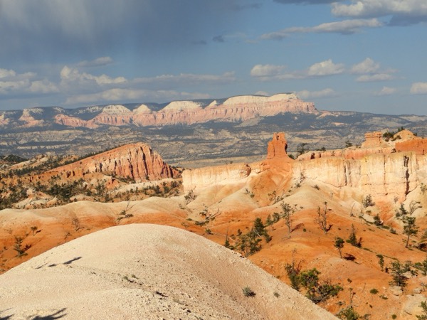 Orange hoodoos along the Queen's Garden Trail into the Bryce amphitheater
