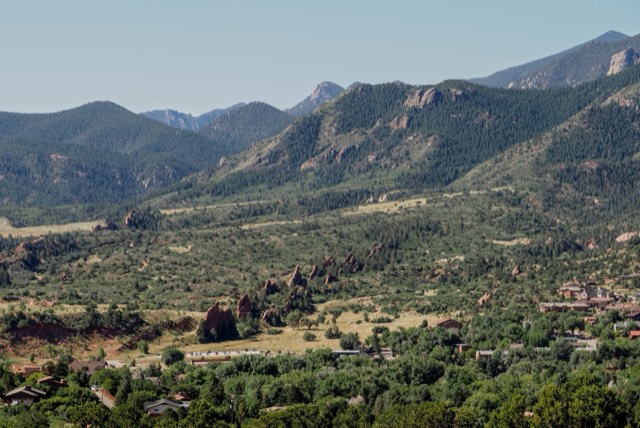 The red rock fins and forested foothills of Red Rock Canyon Open Space