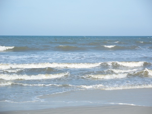 Surf on the Atlantic shore at Anastasia State Park, St. Augustine