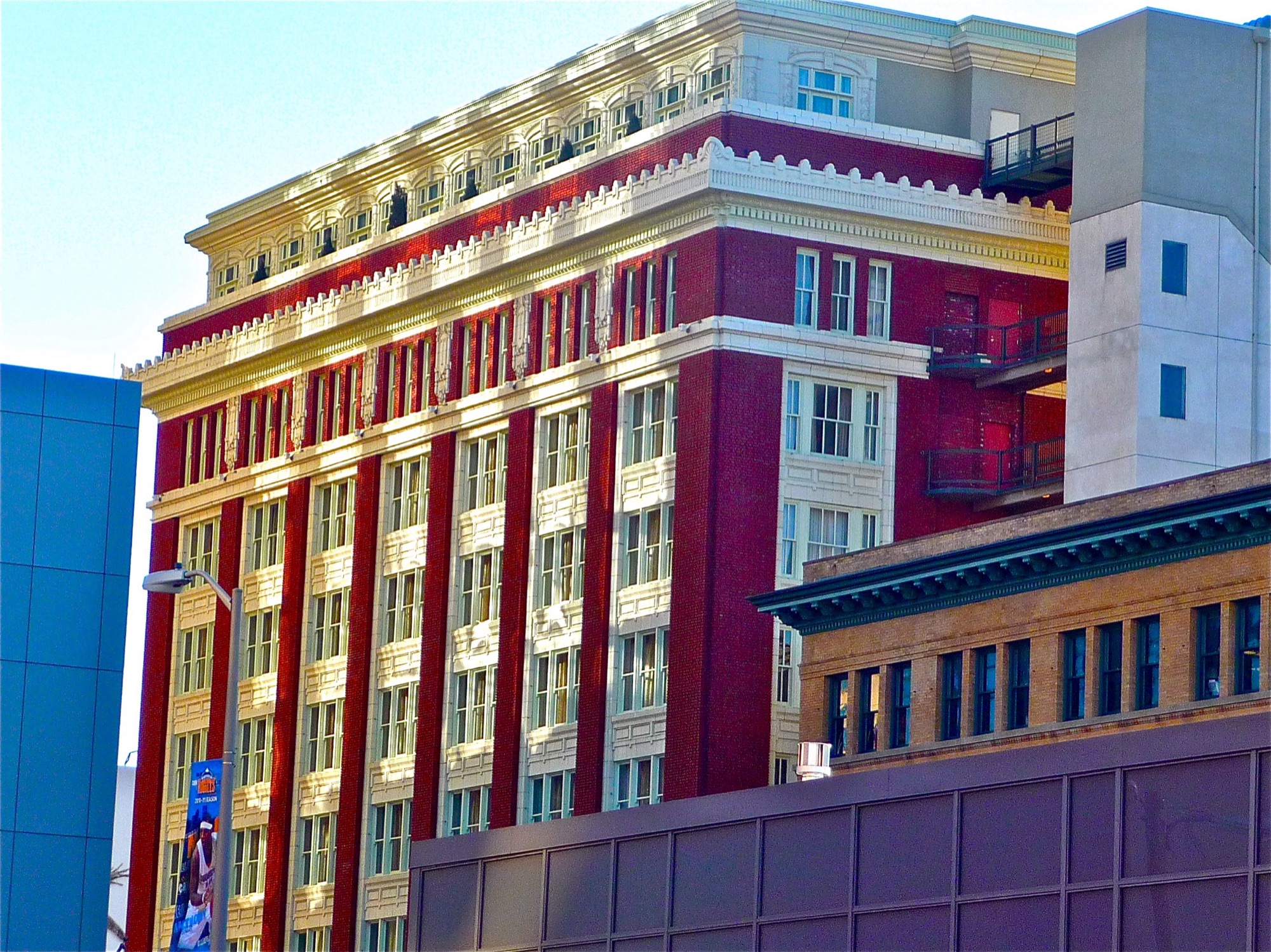 The historic Tramway Building that houses Hotel Teatro in downtown Denver