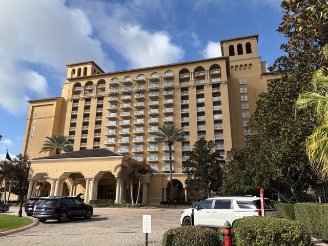 The Mediterranean-style Ritz-Carlton Grande Lakes resort tower near Orlando