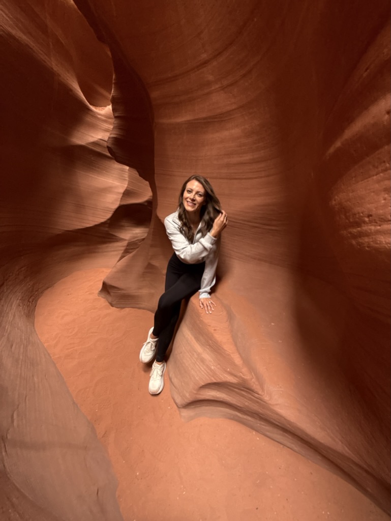 Stephanie Rude, founder of Meravella, in Antelope Canyon near Page, Arizona